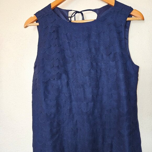 Max Studio Navy Lace Tiered Sheath Dress Small • Wedding Guest Coastalcore - Picture 3 of 8